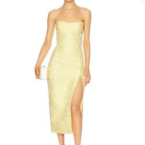 Elegant Yellow Floral Women's Dress